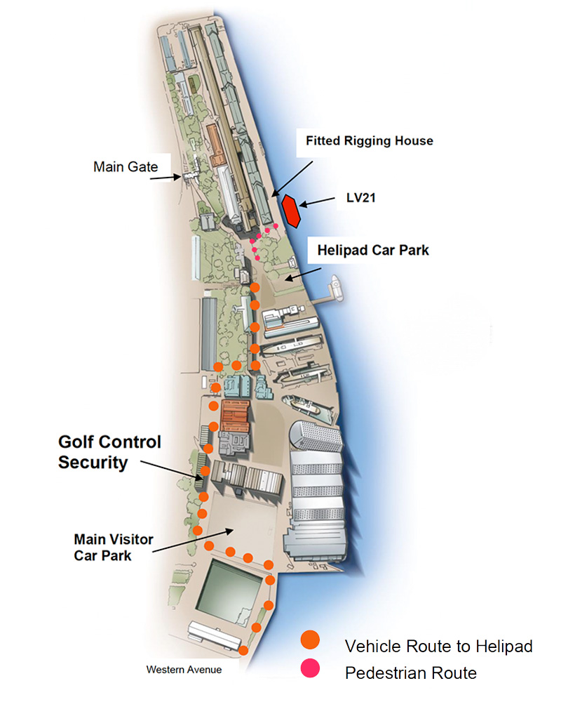 Map of LV21 location at Historic Dockyard Chatham